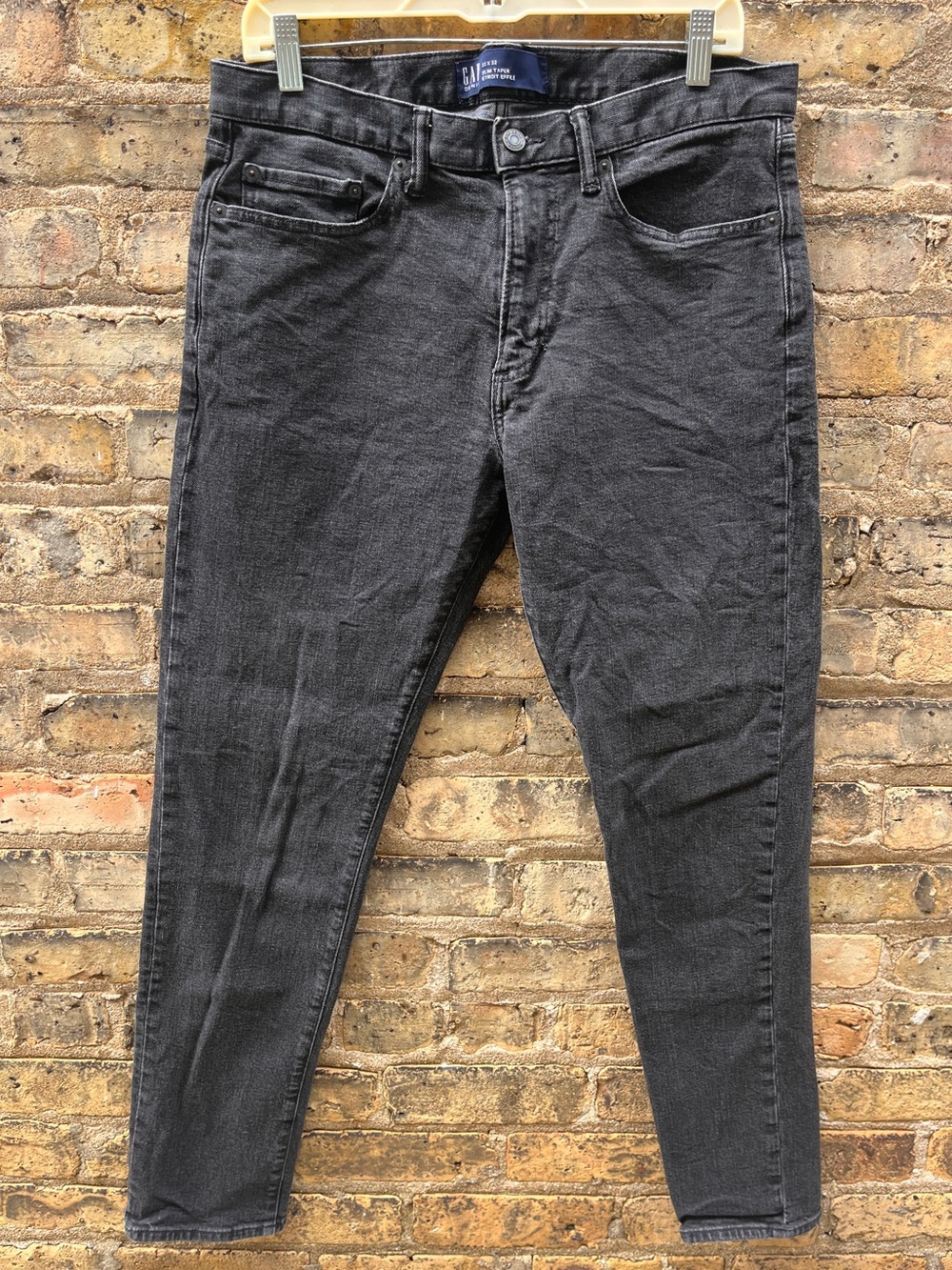 GAP Slim Taper Denim Jeans Dark Charcoal Gray Size 33